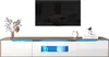 Meuble TV 180 X 30 X 35 Cm, Brillant, Blanc Et Bois Voir les images du produit 7