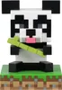 A Minecraft panda figurine holding a bamboo stalk, standing on a grassy and dirt base. Náhled obrázku produktu
