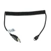 A coiled black USB cable with a micro-USB connector on one end and a standard USB connector on the other, shown against a white background. Produktbild-Vorschau
