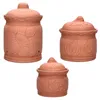 3er Set Terra Tontöpfe mit Deckel aus Terrakotta Kartoffel Produktbild-Vorschau 10