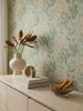 Newroom Vliestapete Novira Grün Blumen, Wohnbeispiel Produktbild-Vorschau