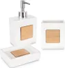 Elegantes Badezimmer-Set aus Dolomit und Bambus Produktbild-Vorschau 1