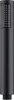 A close-up, studio shot of a black hand shower head with a threaded connection at the bottom. Produktbild-Vorschau