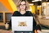 MuchoWow® Laptop Aufkleber Sticker Cover Katze - Rot - Weiß Produktbild-Vorschau 5