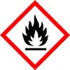 A hazard symbol indicating flammability. Produktbild-Vorschau