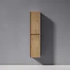 A wooden cabinet is mounted on a gray wall, with a shadow cast to the right. Anteprima dell’immagine prodotto