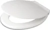 A white toilet seat and lid, shown from a slightly elevated side angle. Produktbild-Vorschau