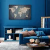 Vliesstoff Leinwandbild - World Map: Shades of Grey 120x80 Produktbild-Vorschau 4