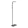 A black freestanding coat rack with a rectangular base. Podgląd zdjęcia produktu