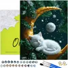 Malen nach Zahlen Erwachsene & Kinder Tiere Katze Mond Produktbild-Vorschau 1