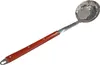 A stainless steel skimmer with a wooden handle against a white background. Produktbild-Vorschau