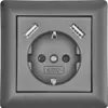 USB Schutzkontakt Steckdose 2 x USB Anschluss 2800mA Produktbild-Vorschau 2