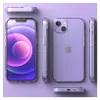 Multiple views of a clear phone case on a light purple background. Produktbild-Vorschau