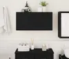 vidaXL Bad-Wandschrank Schwarz 80x25x40 cm Holzwerkstoff Produktbild-Vorschau 3