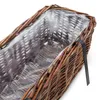 Rattan Balkonkasten 2er Set eckig mit Folie natur dunkel - Produktbild-Vorschau 3