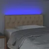 vidaXL LED Kopfteil Creme 100x7x78/88 cm Stoff Produktbild-Vorschau 3