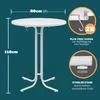 CASARIA® Table haute pliable blanche avec housse grise Voir les images du produit 2