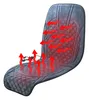 A heated car seat cover with red arrows indicating heat flow. Produktbild-Vorschau