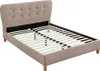 Bett 140 x 190 cm mit gestepptem Kopfteil - Stoff - Beige - Produktbild-Vorschau 3