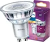 A Philips LED light bulb and its packaging are shown against a white background. Voir les images du produit