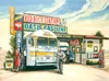 CALVENDO Puzzle Bus Station in Amerika 1950er Jahre 2000 Produktbild-Vorschau 3