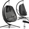 CASARIA® Fauteuil suspendu gris avec coussin structure Voir les images du produit 1