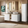RODAN | Mobile da bagno 120 cm - Bianco, Marrone - Appeso - Anteprima dell’immagine prodotto 3