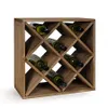A wooden wine rack filled with bottles of wine. Anteprima dell’immagine prodotto