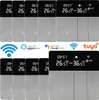 Collage of smart thermostat devices and compatibility logos. Produktbild-Vorschau