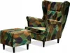 Family Meble Ohrensessel mit Hocker Print Relaxsessel Produktbild-Vorschau 1