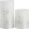 Two white LED candles with silver glitter. Produktbild-Vorschau