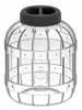 A clear product shot of a clear plastic jar with a gray lid. Produktbild-Vorschau