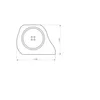 A technical drawing of a solar spotlight, showing dimensions. Anteprima dell’immagine prodotto