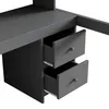 A close-up view of two drawers of a gray wooden desk or bed frame. Voir les images du produit