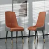 WISFOR Set di 2 sedie da pranzo in pelle e metallo con Anteprima dell’immagine prodotto 1