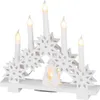 A white Christmas candle bridge with LED lights and snowflake cutouts. Náhled obrázku produktu
