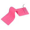 A pink, flexible, silicone keyboard is shown on a white background. Podgląd zdjęcia produktu