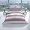 Bettwäsche Set 155x220 cm Violett Gestreift Baumwolle Produktbild-Vorschau 4