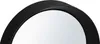 A close-up view of the edge of a black round mirror. Produktbild-Vorschau