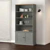 The Living Store Bücherregal VIGO Grau 85x35x170 cm Produktbild-Vorschau 1