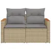 The Living Store Gartensofa mit Kissen 2-Sitzer Beige Poly Produktbild-Vorschau 5