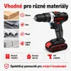 AJIEQAQ Aku šroubovák 21V sada, aku příklepová vrtačka 3v1 Náhled obrázku produktu 5
