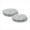 Two round, gray cleaning pads are stacked on a white background. Voir les images du produit