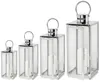 Laternen Set Edelstahl Silber Gartenlaterne 4er LED Produktbild-Vorschau 3