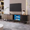 Armoire TV Sweiko de 200 cm, aspect marbre noir, portes en Voir les images du produit 5