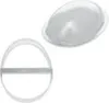 Two clear, oval-shaped cookie cutters are shown against a white background. One is in the foreground, slightly to the left, and appears to be a ring. The other is in the background, to the right, and is a solid oval shape. Anteprima dell’immagine prodotto