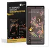 A product box and a smartphone with a screen protector applied. Produktbild-Vorschau