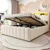 Merax gestoffeerd bed 140x200 cm met LED-verlichting in Productafbeelding-voorbeeld 3