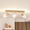 Lindby Deckenstrahler Wanessa, 47cm, 3-flg., weiß, Holz, Produktbild-Vorschau 2