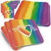 50 sottobicchieri motivo cuore arcobaleno, decorazione per Anteprima dell’immagine prodotto 1